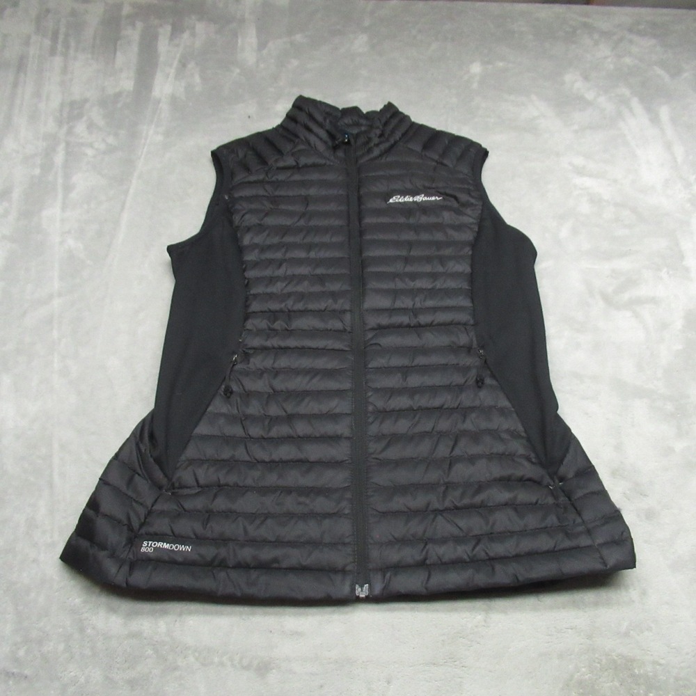 Eddie Bauer Down Vest Women Small Black 800 Fill Light Insulated‎ Winter Puffer